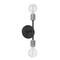 Hello Honey® 19" Maxim Black Modern Minimalist Metal Exposed 2-Bulb Wall Sconce